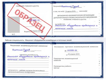 Обучение Машинист оборудования конвейерных и поточных линий