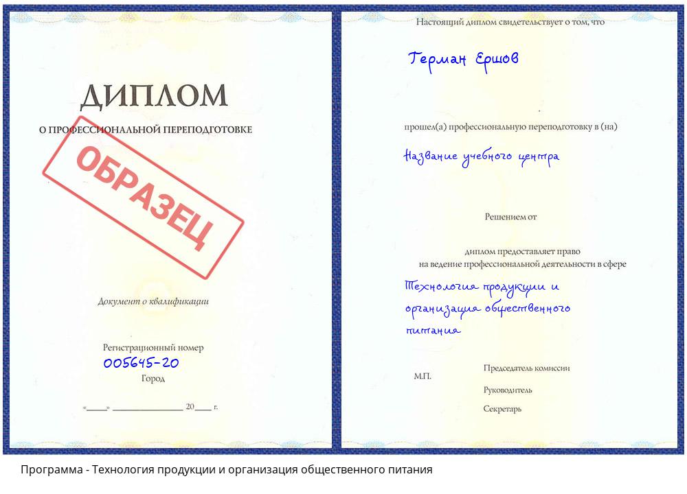 Технология продукции и организация общественного питания Керчь