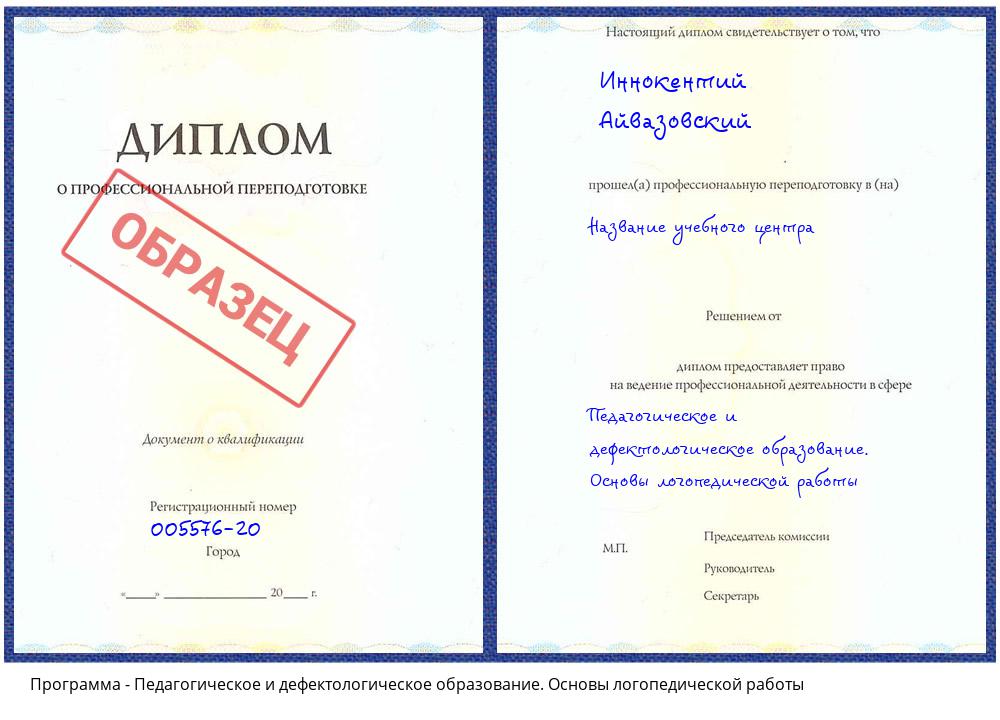 Педагогическое и дефектологическое образование. Основы логопедической работы Керчь