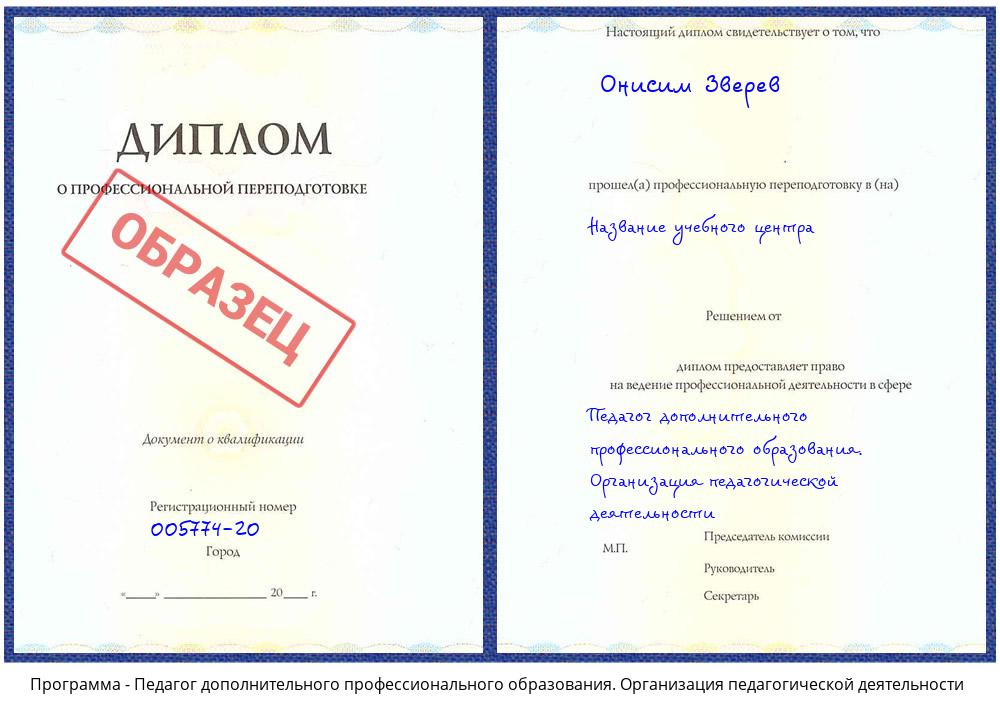 Педагог дополнительного профессионального образования. Организация педагогической деятельности Керчь