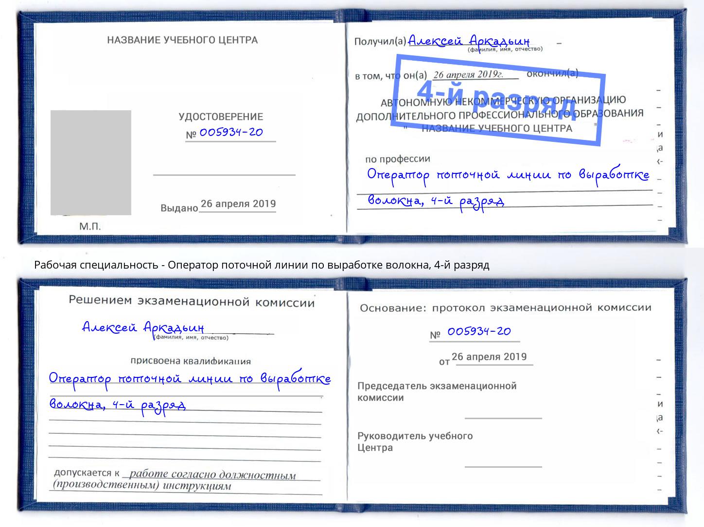 корочка 4-й разряд Оператор поточной линии по выработке волокна Керчь